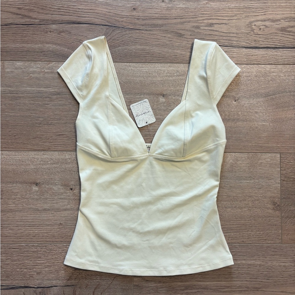 free people nwt yellow top